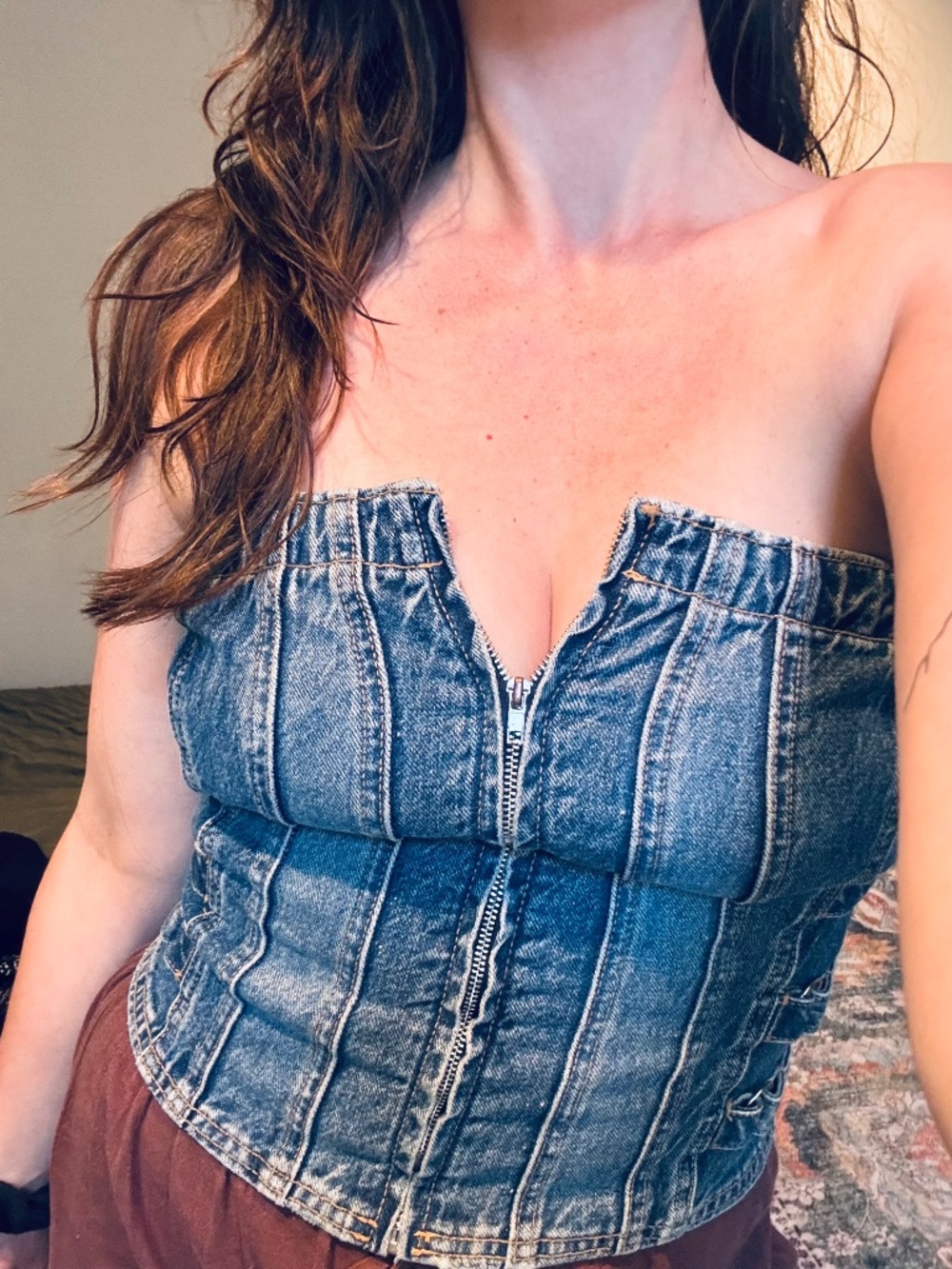 Zara denim corset